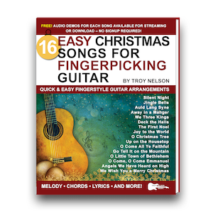 guitar book cover with Christmas decorations