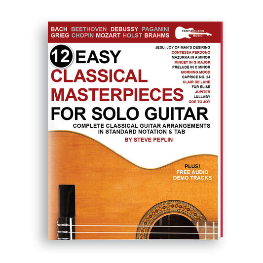 classical guitar book cover with christmas decorations