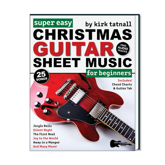 Image of Guitar with Christmas Decorations on a Book Cover